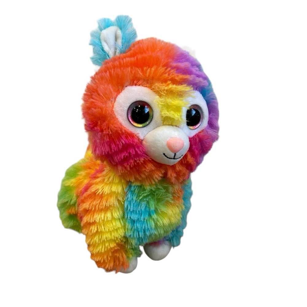 Spark Create Imagine Rainbow Llama Stuffed Cute Animal Plush Sparkle Eyes 10”